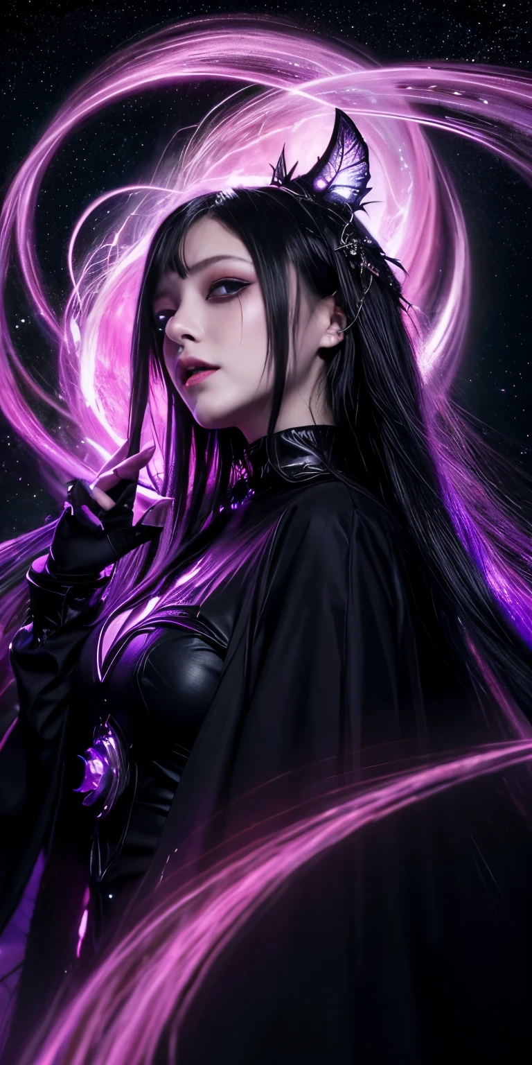 (highest quality,High resolution:1.2),(dark,Threatening:1.1),(Bad luckな:1.1), In the vortex of space,
Heart of a Goth Maiden, Very dark shade.
Her Eyes, Like dazzling fur in a starless haze,
A symphony of despair in their eyes.
Her Mogul Snaps, Mysterious Cemetery,
Think about it, The source of her sadness.
Black hair swaying in the moonlight,
She weaves despair into her dreams.
oh, Her Soul, Shadow&#39;Embrace,
Take me to space.
At each step of the Kelhudelgoring, She summons darkness,
Dance of the Void, Whippler Big Spark.
Her touch is the cold caress of the void,
In her vague existence, I am left confused.
For Love, Bumblewisk, Cosmic Power,
Stars shining in the endless night.
Confusion swirls, Let the emptiness cry out,
Our love is a dazzling dream in the universe.
Gothic Witch of the entire star world,
In your void, I find my soul.
Hypermaximalist, Anime Style, Breathtaking oil paintings, Surreal, Ultra-realistic digital illustrations that mimic the style of oil paintings, Blends seamlessly with Alex Grey&#39;Psychedelic fantasy art by H&#39;The Aesthetics of Biomechanics.R. Giger. Great composition, masterpiece, highest quality, (devil,Satan,Lucifer:1.1),(devilish:1.1),(Bad luck,Bad luckな:1.1),(Powerful figure:1.1、Big Breasts、Glasses) 、 ((((Huge glasses, Nerd Glasses, thick glasses, Round Glasses)))),(((Big Breasts)))、(Red eyes glow:1.6)、(Red glowing eyes,Sharp teeth:1.1),(Black wings,thick,shabby:1.1),(hellish landscape:1.1),(fire,sulfur:1.1),(Threatening atmosphere:1.1),(dark shadows,Threatening presence:1.1),(Bad luck clouds,Stormy Skies:1.1),(dark,Spooky atmosphere:1.1),(Bad luck aura,Evil energy:1.1),(dark aura,cigarette:1.1),(Extreme heat,Burning Flames:1.1),(Surreal,Nightmare Visions:1.1),(Predicting the end:1.1),(Twisted corners,Fiery crown:1.1),(Bad luck whispers,devilish laughter:1.1),(Cry of pain,echoing screams:1.1),(Bad luck symbols,Ancient runes:1.1),(Mysterious Relic,dark artifacts:1.1),(Infernal Ritual,Ritual sacrifice:1.1),(devilish minio