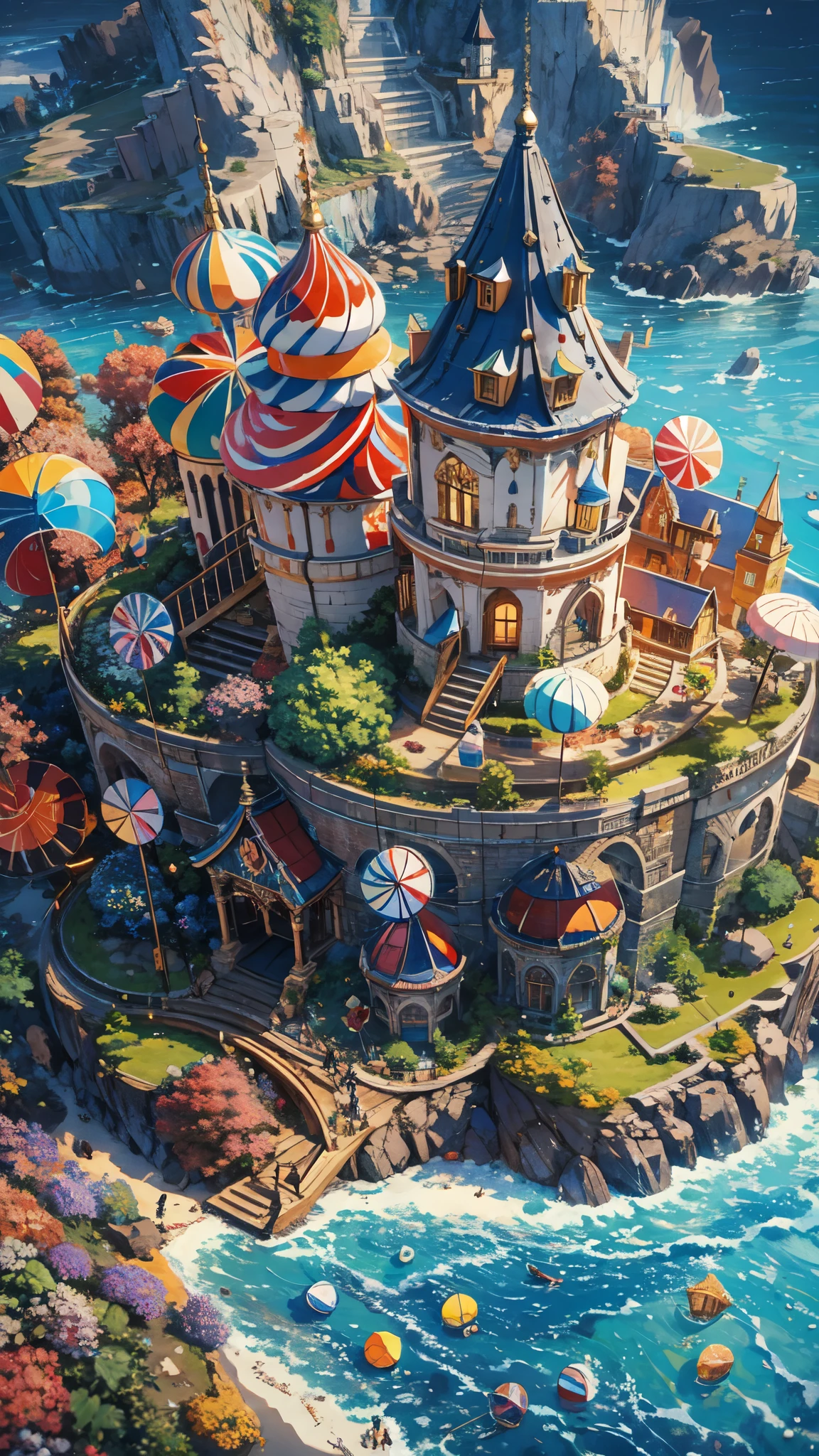 70 mm lens, cinematic shot, centered, perfect angle, {isometric island kingdom full of sweets and cakes (lollipop, whipped cream), middle of the ocean, celebration, fantasy, surreal, epic fantasy, dreamland}, children dream, (Detailed, finest detailed, ultra detailed, intricate), vibrant color, volumetric lighting, dynamic lighting, depth of field, hard shadow, reflection, sharp focus, HD, UHD, 64K, 128K, masterpiece, professional work.
