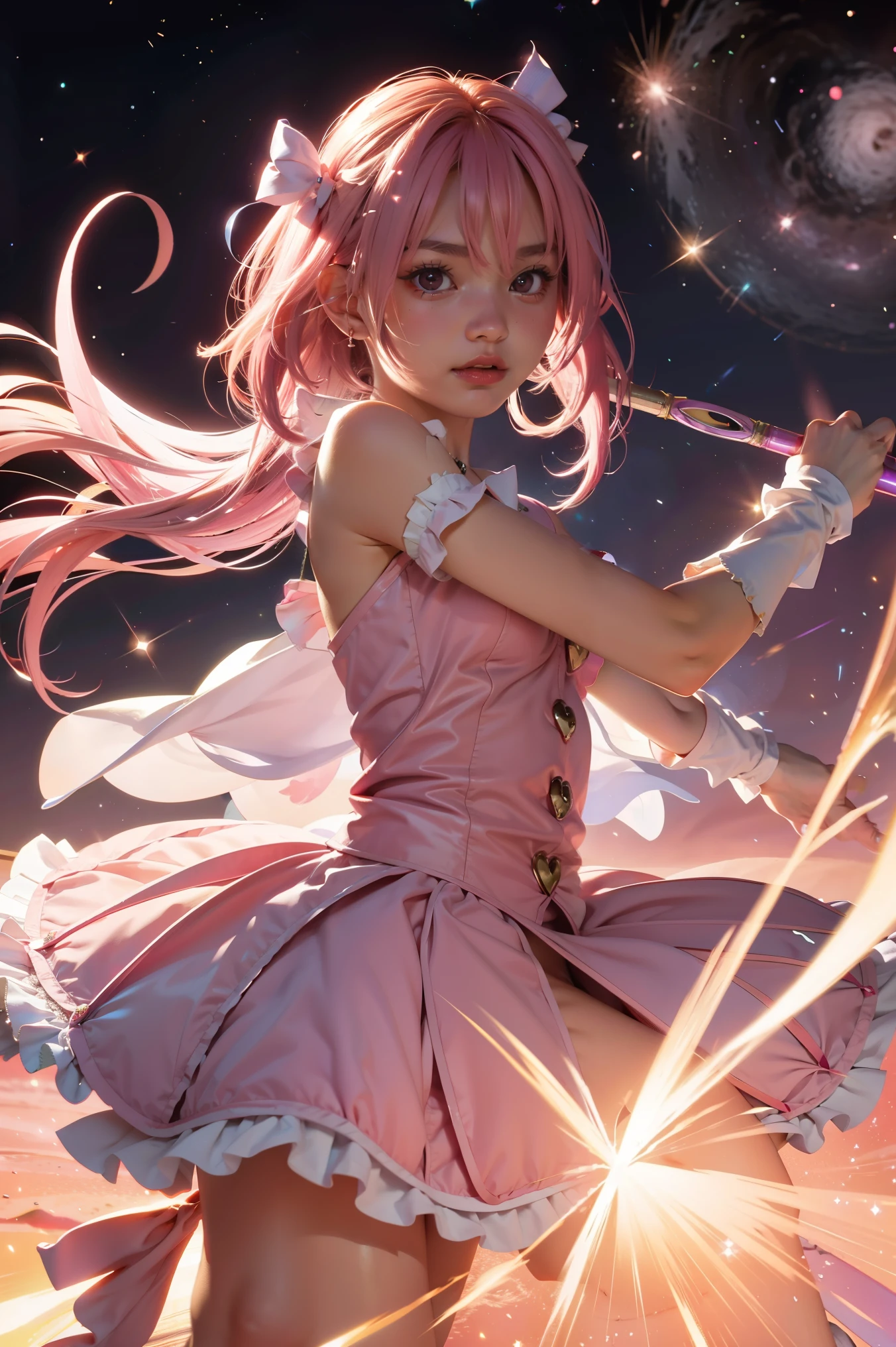 Magical Girl Madoka Madoka God Form Magic Wand Magic Enchantment Magic Attack