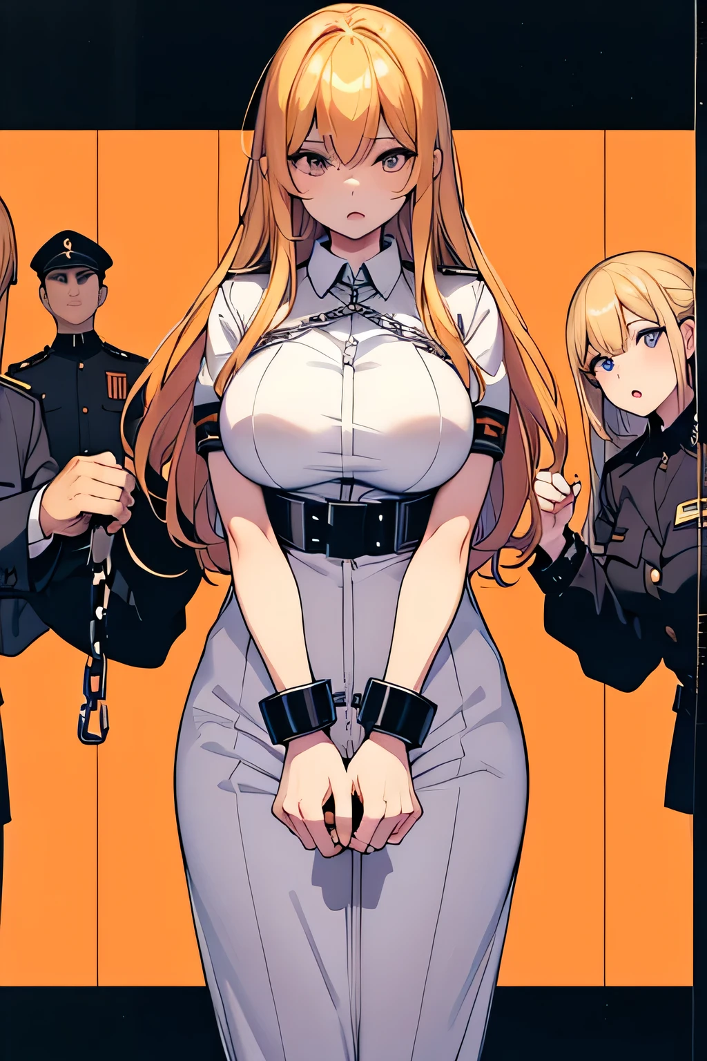 Anime characters in uniform standing in front of a wall - SeaArt AI