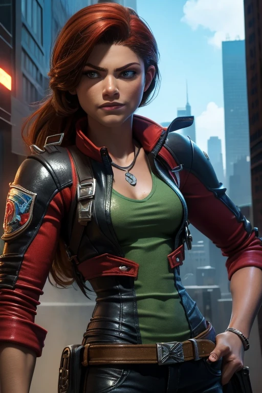 "A striking and detailed masterpiece by Claire Redfield in an alien city."