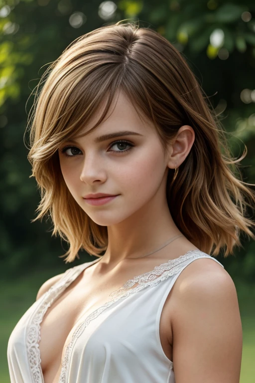 
Emma Watson, delicate, poudre de contour, mode fashion (neckline, torn clothes, transparente), intricate details, French touch, cheveux de longueur moyenne, cheveux blonds, yeux bleus comme le cristal, bonne couverture, en plein air (dans un parc), skin details, pores de la peau, sexy, Appareil photo numérique Kodak Smile 10MP, tendance on Behance, HD.