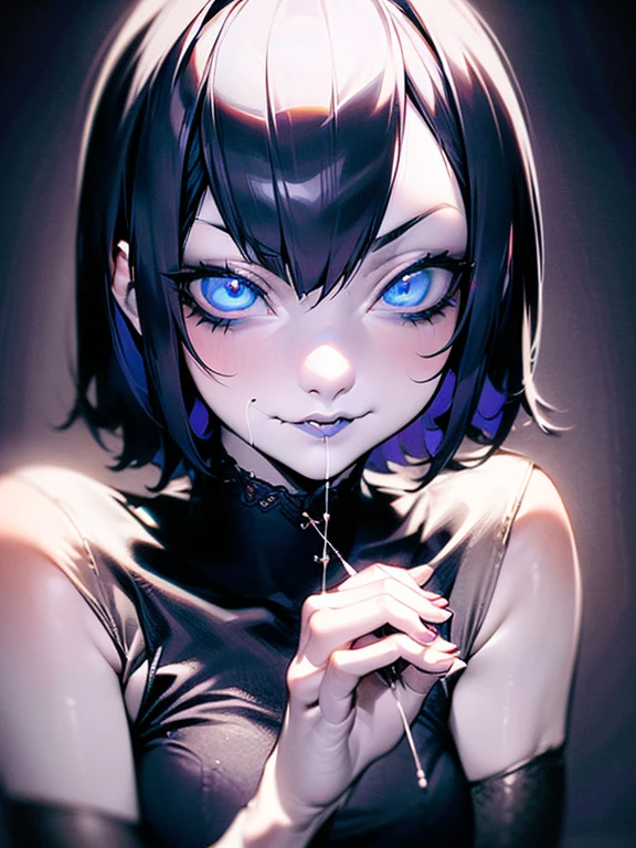 (digital artwork:1.3), 1 girl, SFW, mavis_dracula, 1 girl, Alone,, clear skin, quarter turn,1/4 body posture, top view of the body, focused eyes, looking at the viewer, (Coquettish facial expression:1.3), blue eyes, , in the early twenties,  old, gothic costume, luxurious spa with candlelight atmosphere, (masterpiece, Best Quality, absurdities, detailed, ultra-detailed:1.3), seductive, (trend on CGSociety, trend on pixiv, Winner of the competition:1.3)