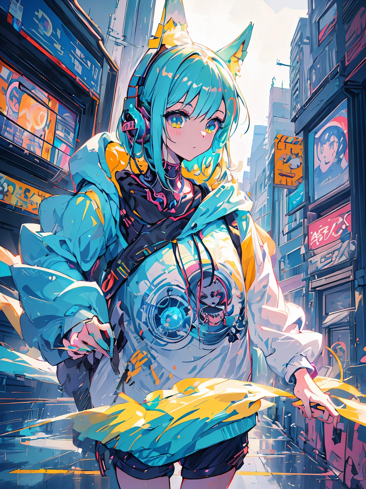 garota anime com roupa futurista com orelhas de gato e fones de ouvido, linda garota ciborgue, Arte digital de anime cyberpunk, garota de anime cyberpunk mech, female garota de anime cyberpunk, garota de anime cyberpunk, linda garota ciborgue, perfect android girl, arte cyberpunk de anime, portrait anime space cadet girl, garota cyberpunk sonhadora, cyberpunk digital - arte de anime, girl with mecha cybernetic armor, linda garota cyberpunk