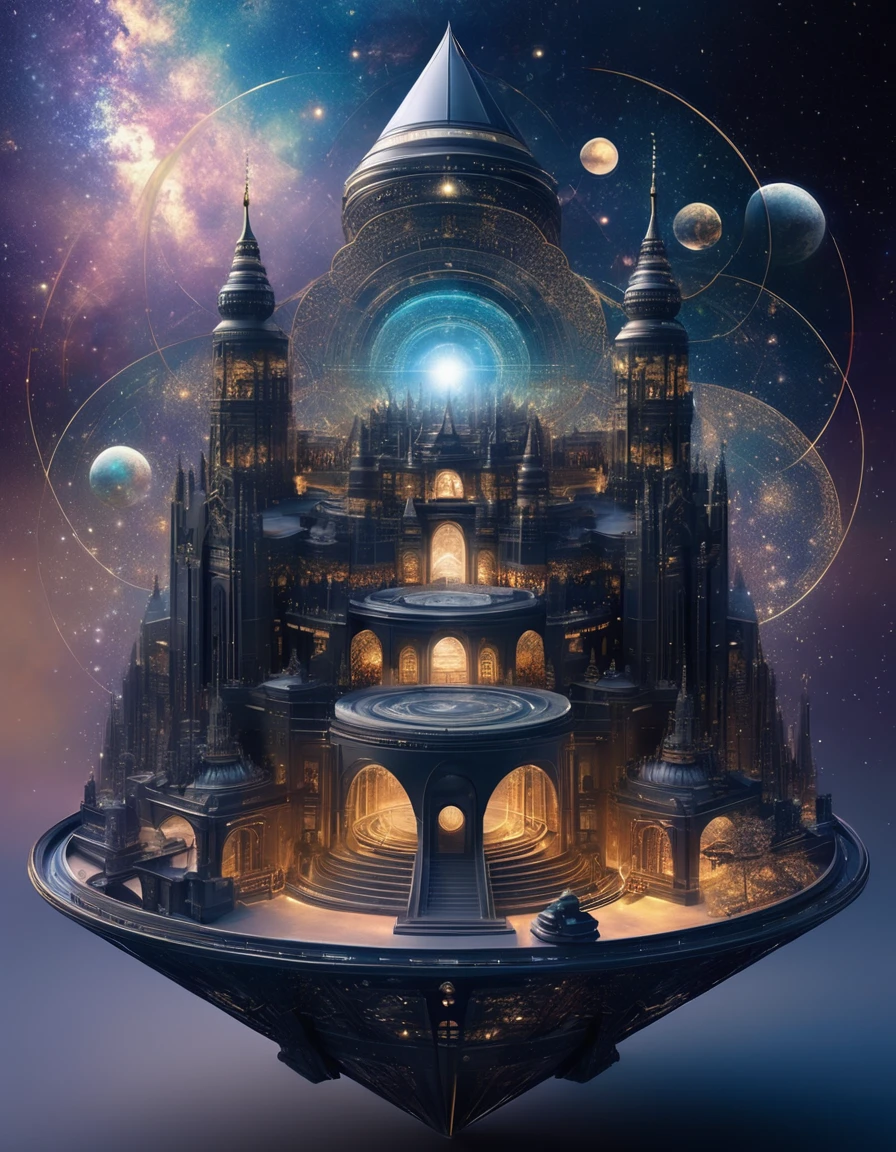Magic Dream Castle, Sacred geometry, Clear focus, Floating Ghost Mage, Heaven and earth collapsed, Mobius strip, Black Hole, Lots of meteorites floating, Combination Magic Circle, call, The transformation of material and immaterial, Who Dick, and other complex ritual combinations , Mike Winkelmann style surreal digital art, Rolf Armstrong style: fractal, Alberto Vargas, 和 H&#39;style.R. liver. liver,Magical Realism,classical realism,Surrealism,imagination,Science fiction,from another realm,impossible,visual exaggeration,post cyberpunk,Nano punk,atom punch,gather,circuit,lightpainting,Aries seat,♈︎,Taurus seat,♉︎,Twin seat. ♊︎,cancer,♋︎,Scorpio seat,♏︎,Libra seat,♎︎,seat,♍︎,lion seat,♌︎,Shooter seat,♐︎. Capricorn seat,♑︎,Water bottle seat,♒︎,Pisces seat,♓︎,Unreal Engine,Octane Rendering,V-Ray,High Detail,high quality,high resolution,Surrealism,16K,Ultra wide angle,High Angle Shot,,Bioluminescence,