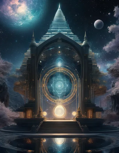 Magic Dream Castle, Sacred geometry, Clear focus, Floating Ghost Mage, Heaven and earth collapsed, Mobius strip, Black Hole, Lot...