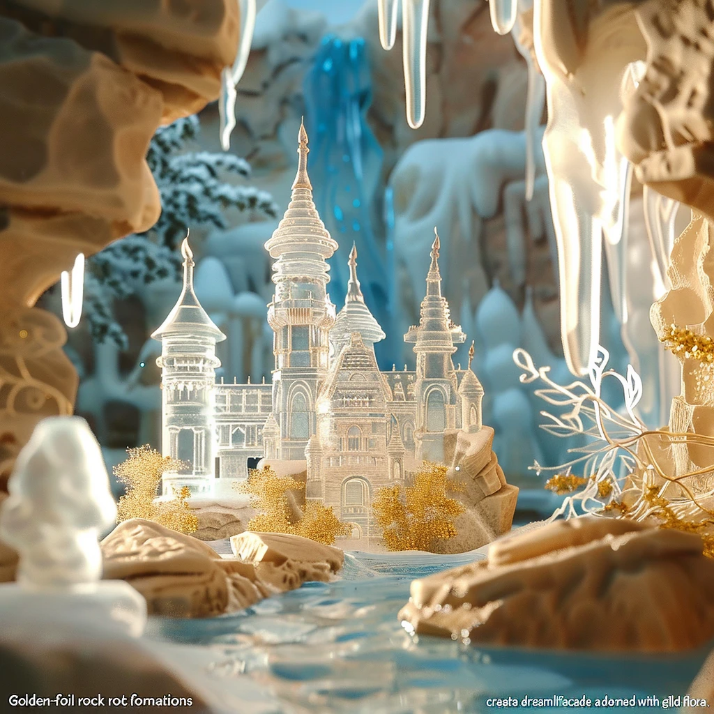 探索这个梦幻的冰宫城堡，感受每一块冰雕的精致。