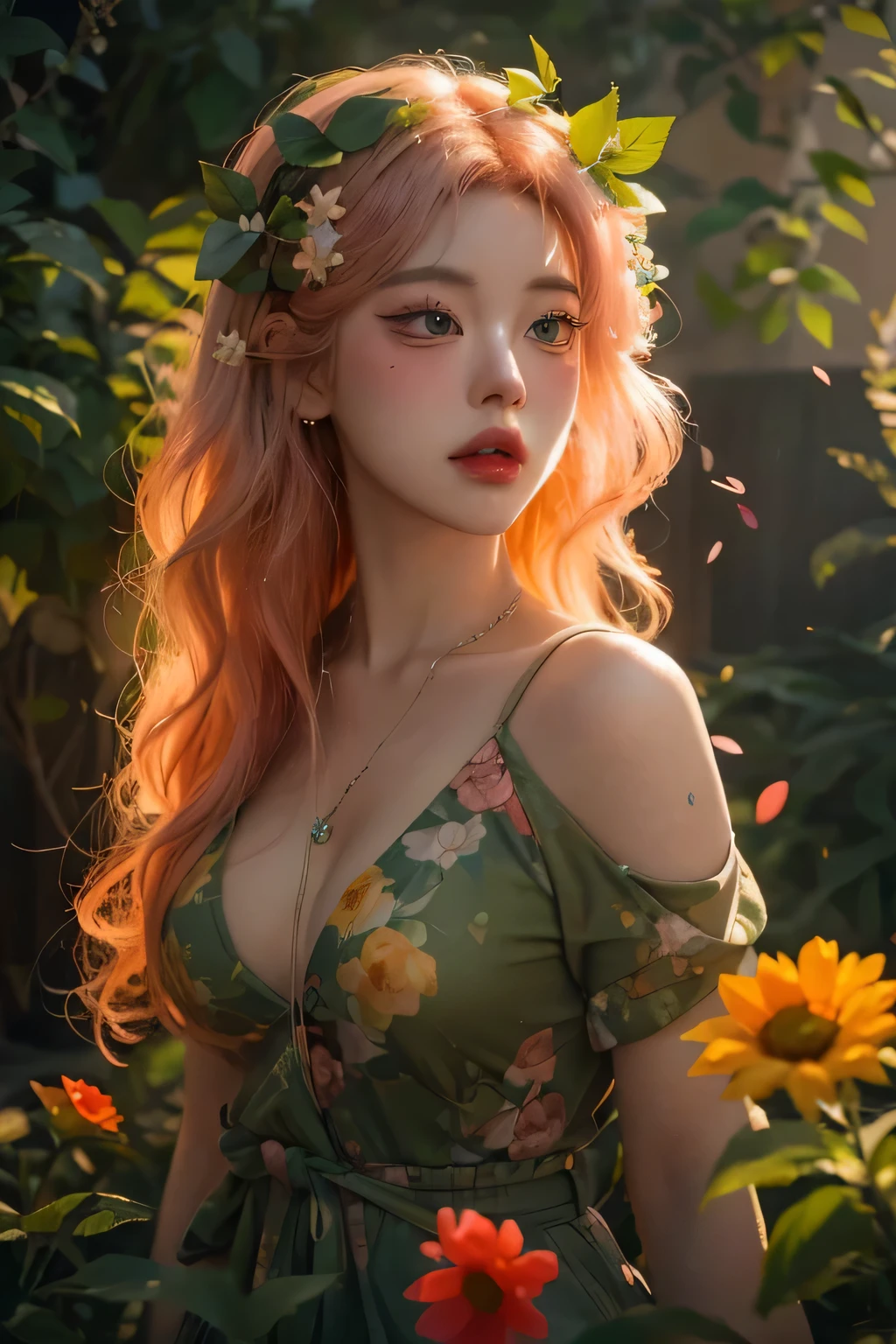 Anime girl with pink hair and pink lips looking at herself.., Retrato realista kawaii, inspirado por Yanjun Cheng, Obras de arte al estilo de Guweiz, cabello rosado que fluye, realismo artstyle, realistic art style, Tendencias en CGVatstation, Estilo de realismo de anime, inspirado en Sim Sa-jeong, Estilo realista de anime 3D, Pintura de estilo pastel, Pintura realista de chica linda