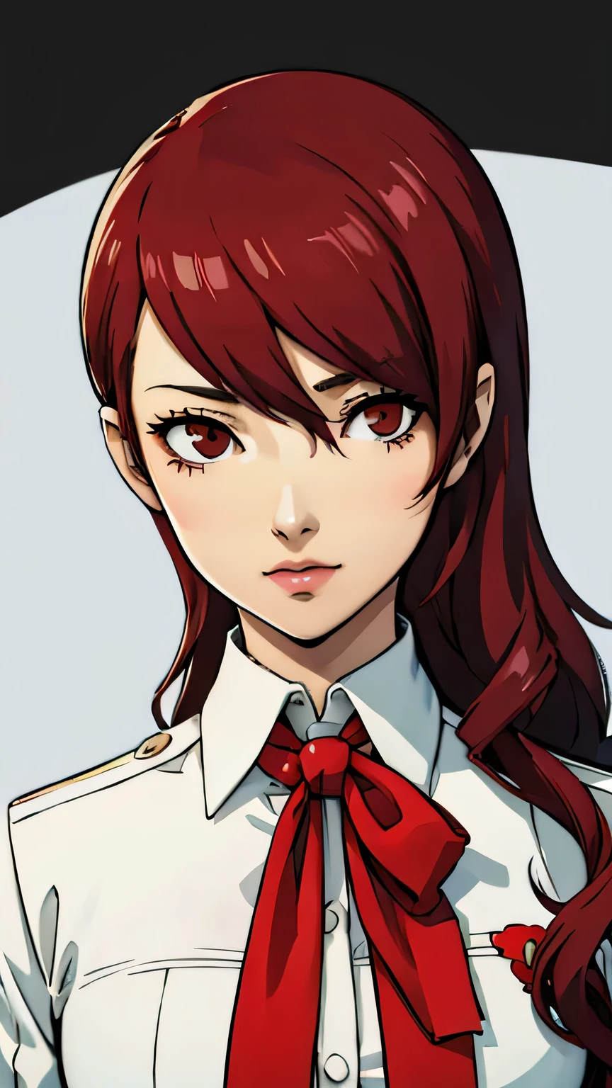 Mitsuru Kirijo, retrato, terno, gravata, olho vermelho,