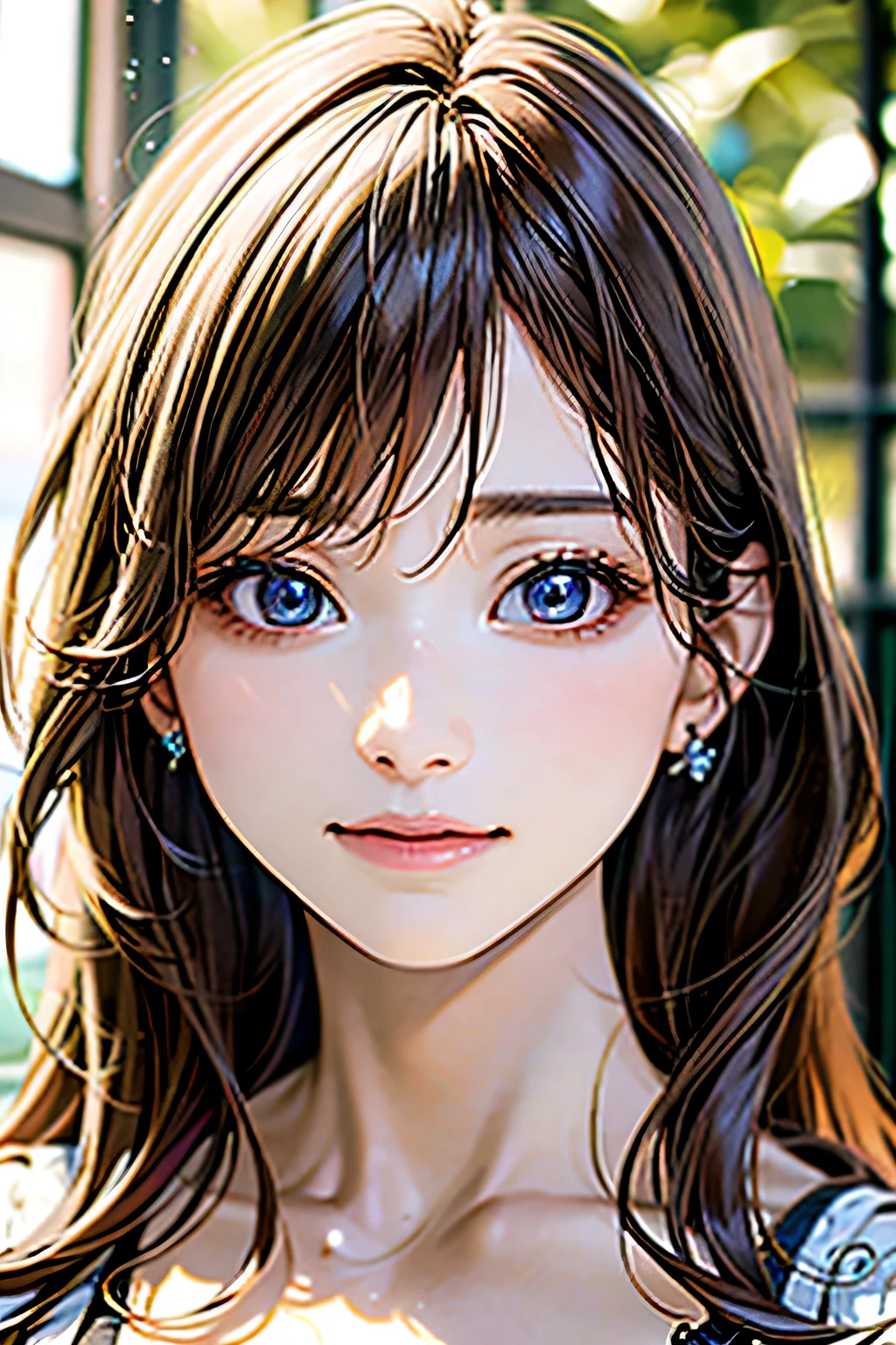 ((mais alta qualidade、8K、obra de arte、realista:1.4、detalhado、Beautiful and detalhado))、pele detalhada、olhos lindos e claros、Mulher bonita、luz solar brilhante, anatomia perfeita,