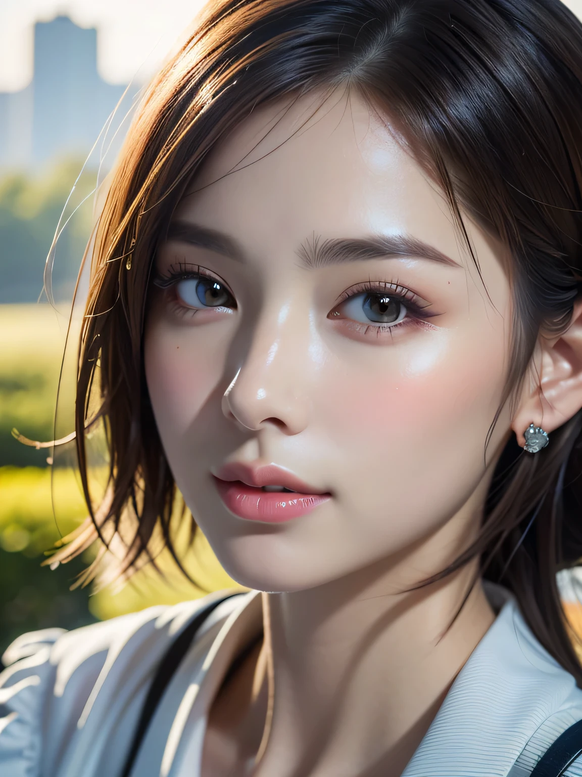 ((highest quality)),(超A high resolution),(Very detailed),(Detailed Description),((The best CG)),(masterpiece),Highly detailed art、(highest quality、8k、32k、masterpiece)、(Realistic)、(Realistic:1.2)、(High resolution)、Very detailed, (closeup-face:1.6), Very beautiful face and eyes, Big eyes, 1 female、Tight waist、Delicate body、(highest quality、Attention to detail、Rich skin detail)、(highest quality、8k、Oil paint:1.2)、Very detailed、(Realistic、Realistic:1.37)、Bright colors