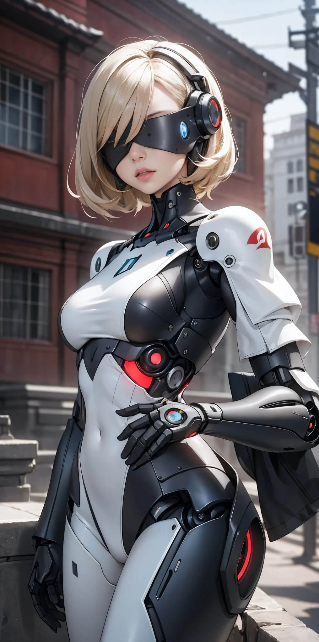 There is a woman in a robot suit posing next to an ancient building, Beautiful white girl half cyborg, Cute cyborg girl, Beautiful girl cyborg, Perfect Robot Girl, Cyborg girl, Young cyborg grady, Beautiful Female Robot, Beautiful robot woman, cyborg girl, perfect cyborg female, porcelain cyborg, Female robot, Beautiful cyborg images