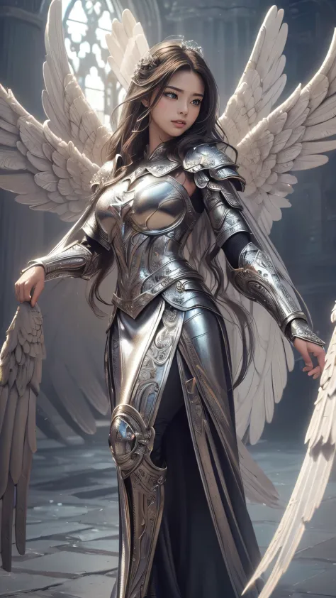 full body,from below,angel armor,(fly down from the sky:1.5),(random hairstyle),(Highest image quality,(8k),ultra-realistic,best...