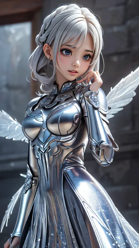 from below,angel armor,(fly down from the sky:1.5),(random hairstyle),(Highest image quality,(8k),ultra-realistic,best quality, ...