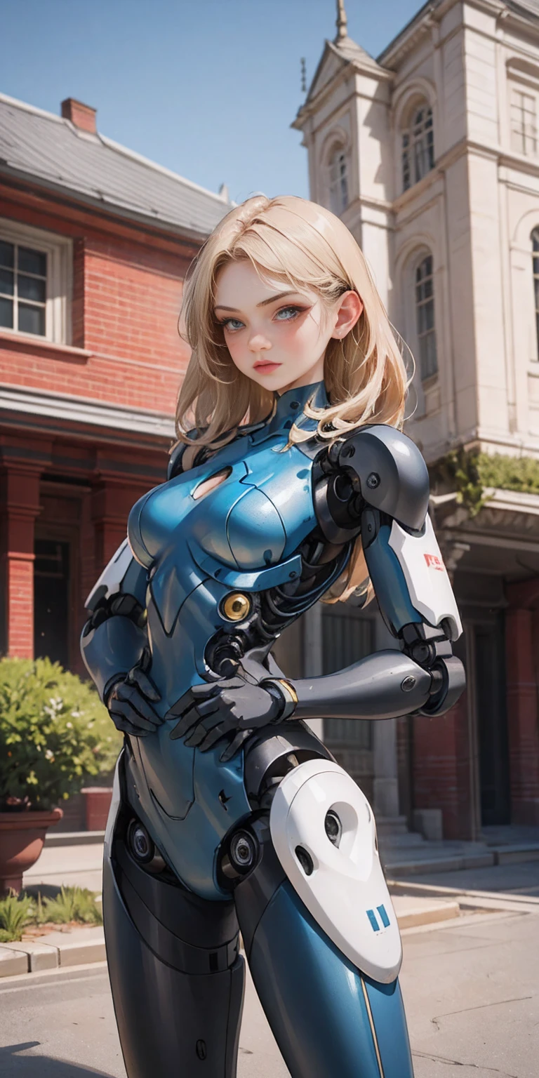 There is a woman in a robot suit posing next to an ancient building, Beautiful white girl half cyborg, Cute cyborg girl, Beautiful girl cyborg, Perfect Robot Girl, Cyborg girl, Young cyborg grady, Beautiful Female Robot, Beautiful robot woman, cyborg girl, perfect cyborg female, porcelain cyborg, Female robot, Beautiful cyborg images