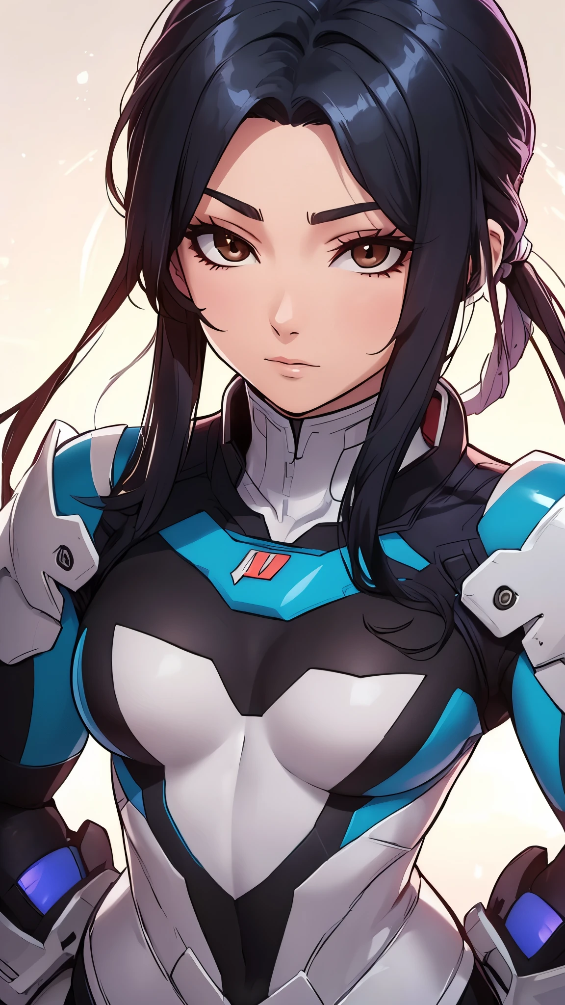 8K,high quality,anime,married woman,fair skin,beautiful face,small face,clean,bright,eye highlights,beautiful line drawing. Black hair, white skin, brown eyes, hero suit,