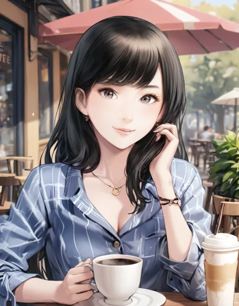 (best quality:1.2), 1girl, Cafe