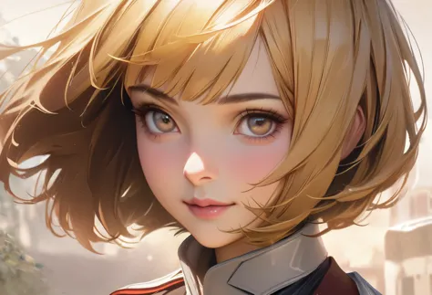(Metersasterpiece:1.3), (8k、Realistic, RAW Photos, best qualthaty:1.4), (1 girl), (alone), (cute, lthattle:1.5), (very cute face:1.5), (SyMetersMetersetrical perfect face), ((Beautiful blonde bob cut hairstyle)), bangs, hair is Metersessy, Don&#39;Hear, (a...