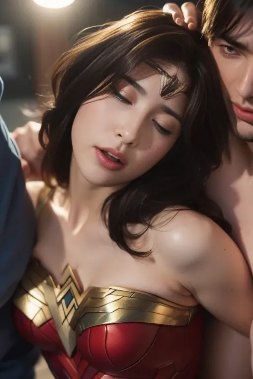 私はwonder womanです、完璧なwonder womanの衣装，on all fours,hug from the front,お姫様hugged,hugged,being strangled,you can hold it，leaning on ...