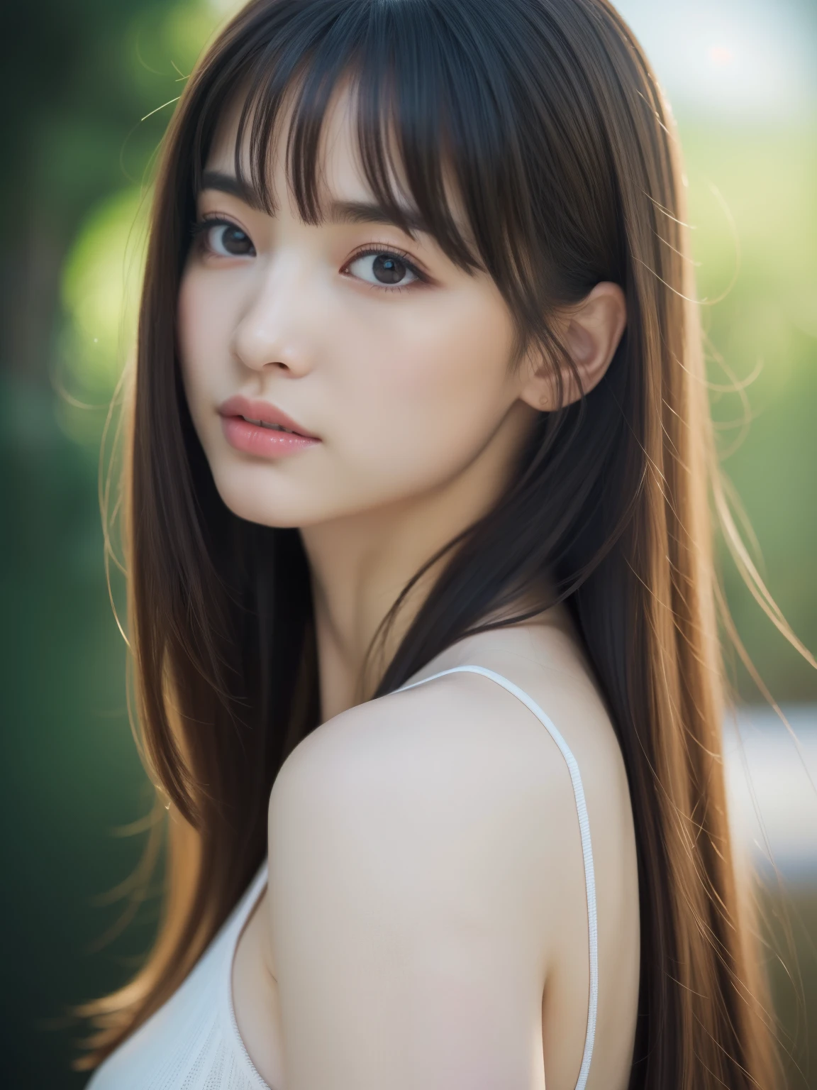 (8K、Raw photo、highest quality、Masseter muscle part:1.2)、Super detailed、super resolution、(realistic、realistic pictures:1.37)、portrait、High-definition RAW color photo、professional photography、hvery detailed and beautiful、very detailed、8K wallpaper、surprisingly detailed、huge file size、official art、very detailed CG Unity 8K wallpapers、very detailed beautiful girl、very detailed顔、very detailed目、very detailed肌、Very thin fingers、very detailed nose、Very detailed mouth、perfect anatomy、hvery detailed back ground、Hvery detailed clothing、1 girl、(18:1.2)、teen、cute、famous japanese idol、cute、realistic body、、white skin、glowing skin、because I&#39;thin、handsome body、brown haired、bob cut、laughter、cute、Zola々right、cute faces、lifelike face、delicate eyes、ordering sauce、light blue long sleeve shirt、earrings、looking at camera、cowboy shot、positive、contrapo, draw the background accurately、high street, public, dynamic lighting,