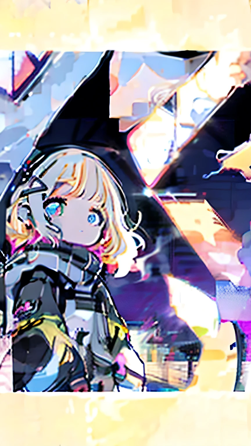 #quality(8k,best quality, masterpiece,super detailed),solo,#1 girl(qute,kawaii,small kid,,shot hair,hairbow,eye color is cosmic,big eyes,at noisy city,from below,pale skin,extremy white skin,glossy body,punk rock costume),#background(neon lights,outside,night)