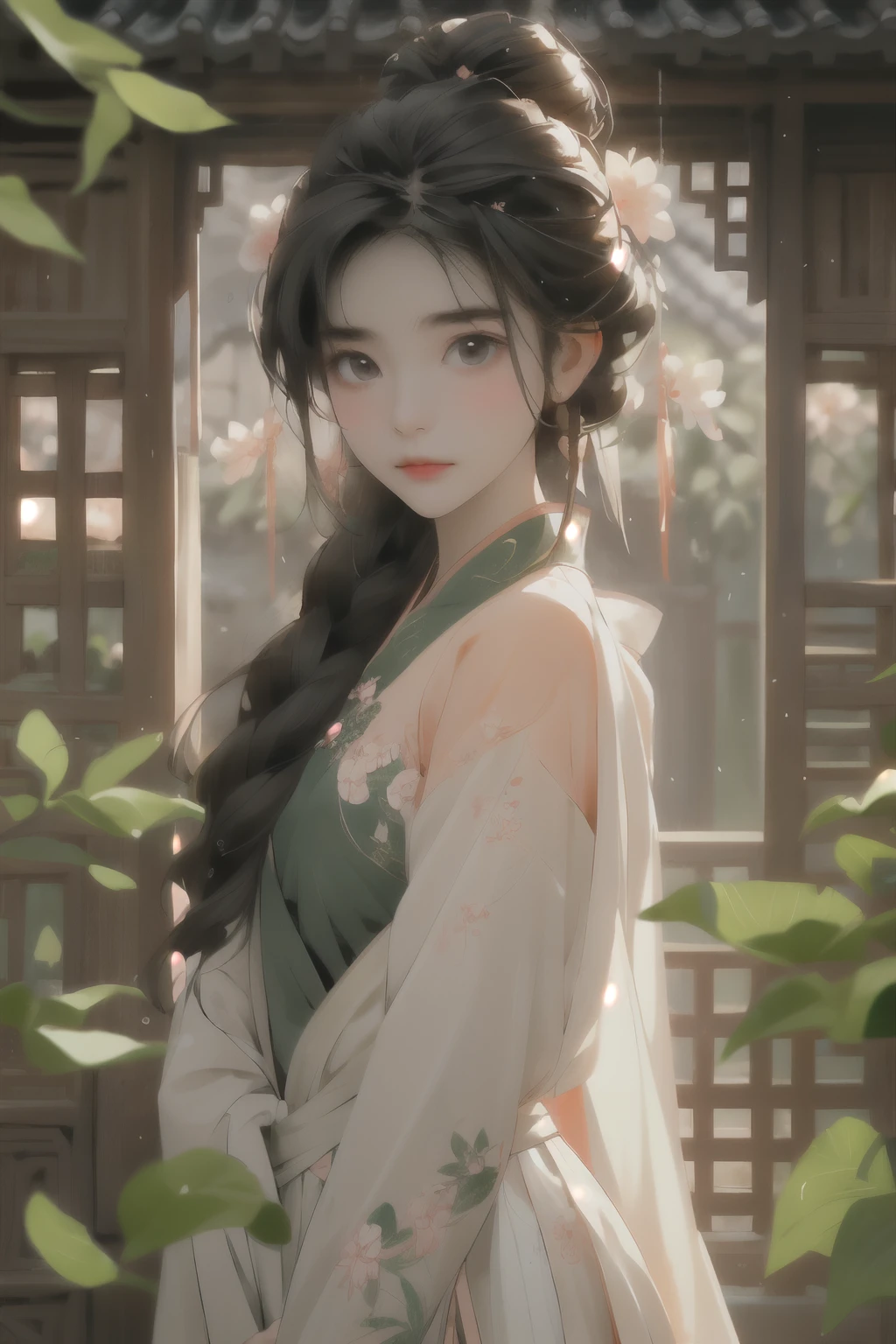 -Eyebrows like willow leaves in early spring, Often contains rainwater and; Face like peach blossoms in March, Hide moonshine. Slim waist, And the bound swallow is lazy: Charming jade appearance, Flowers interpret language, The fragrance is elegant and classy..