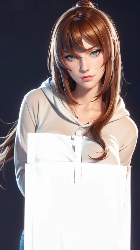 （（（完美figure，figure，solo， White and tender skin，（（（hoodie，wearing a hoodie））），（（（mei_terumi,long hair, brown hair, green eyes, ha...