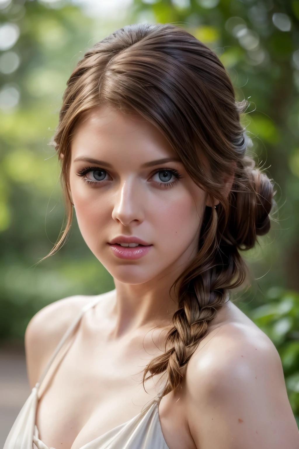 (realistic, photo-realistic:1.37),(8k, RAW photo, best quality, masterpiece:1.2), cute Anna Kendrick, ultra-detailed, heart-shaped pupils, biting lip, sexy expression, physically-based rendering, ultra high res, kodakvision color, shot on Arricam LT Camera, bokeh, sharp focus, looking at viewer, photorealistic, realistic, solo, photorealistic, best quality, extremely detailed face, extremely detailed eyes and face, beautiful detailed eyes, absurdres, incredibly absurdres, cute updo hairstyle