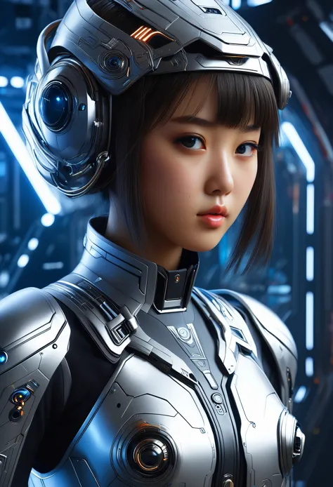 (high quality), (masterpiece), (detailed), 8k, hyper-realistic portrayal of a futuristic (1girl1.2), japanese character. meticul...