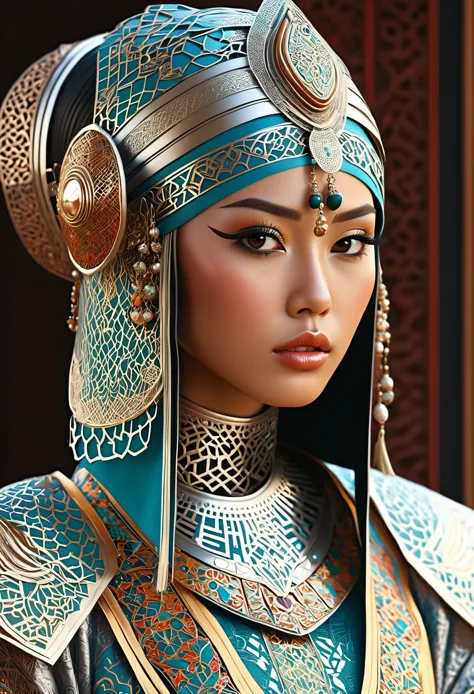 (high quality), (masterpiece), (detailed), 8k, hyper-realistic digital illustration portrays (japanese woman1.3) with an exquisi...