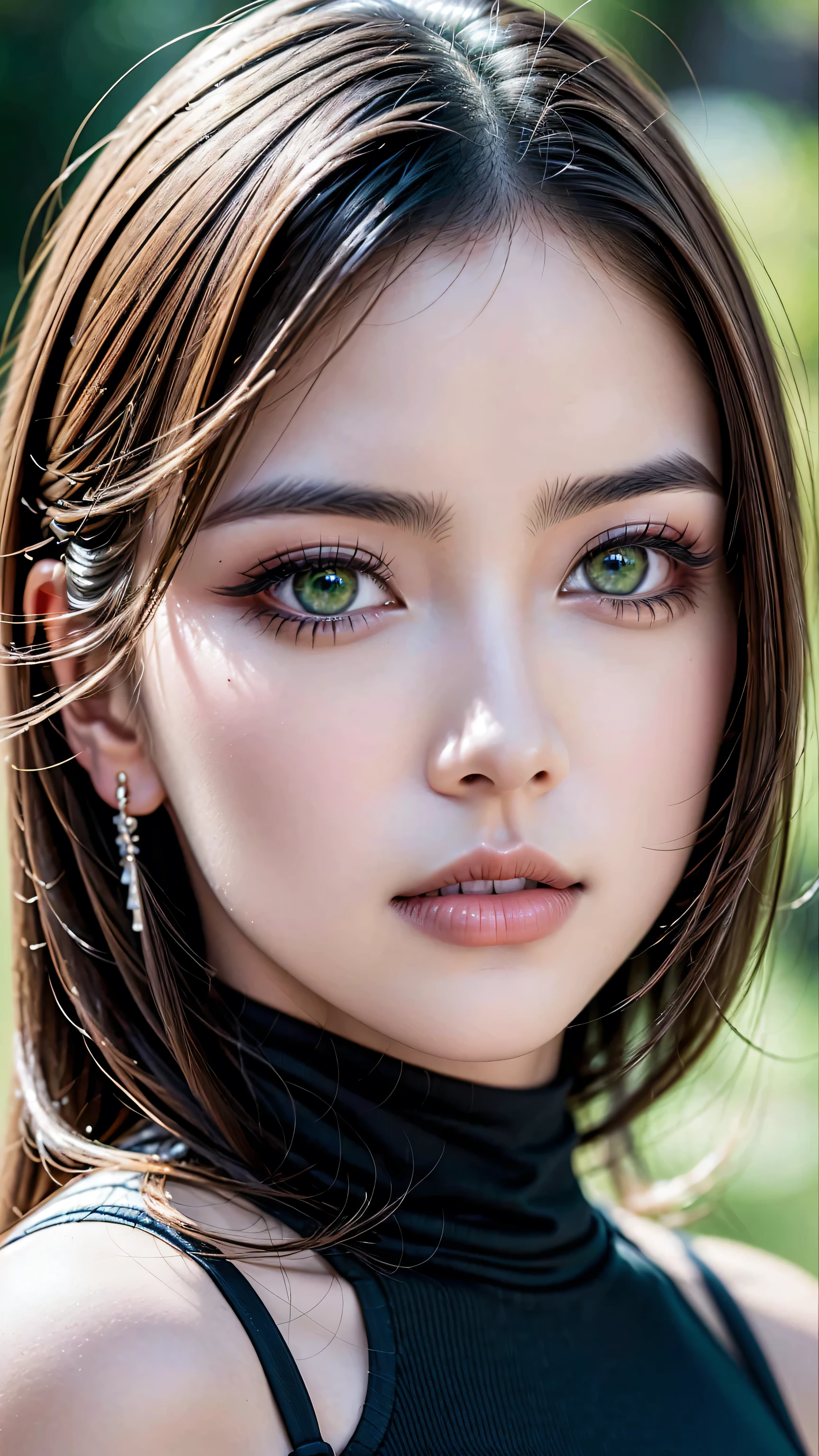 (high detailed Super beautiful slim and sharp-face), (best, highest detailed realistic green_eyes), (light pale complexion), (Insanely realistic sharp-eyes))