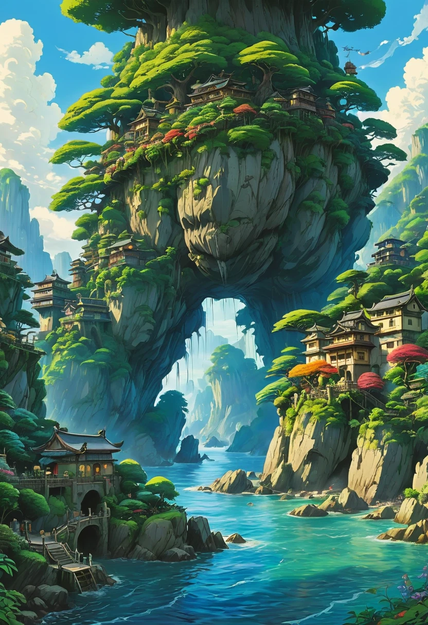 by Studio Ghibli and Clyde Caldwells, best quality, masterpiece, very aesthetic, perfect composition, intricate details, ultra-detailed