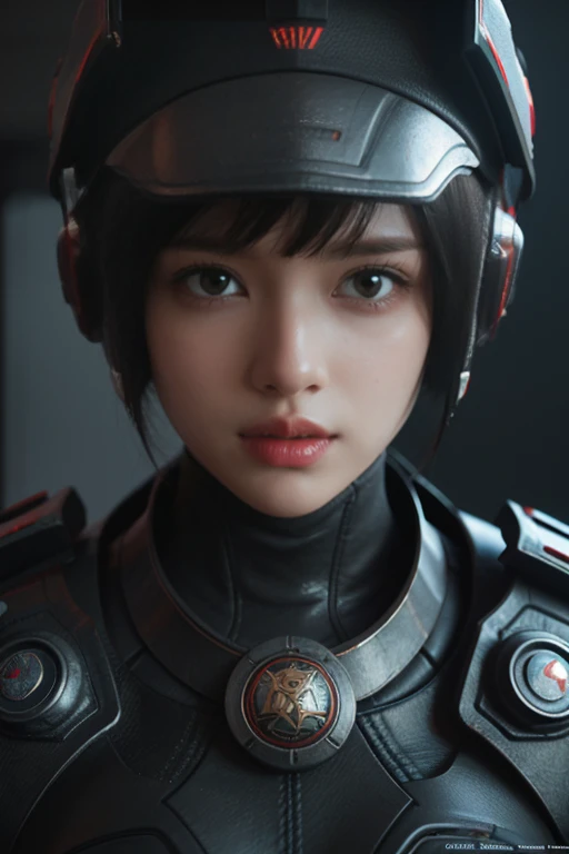 Game art，The best picture quality，Highest resolution，8K，(A bust photograph)，(Portrait)，(Head close-up:1.5)，(Rule of thirds)，Unreal Engine 5 rendering works， (The Girl of the Future)，(Female Warrior)， 
20-year-old girl，An eye rich in detail，(Big breasts)，Elegant and noble，indifferent，brave，
（A futuristic combat suit with medieval style，A beautifully patterned badge，Joint Armor，Extremely rich detail of armor，Mysterious light），Sci-fi characters，Warrior，

Photo poses，Simple background，Movie lights，Ray tracing，Game CG，((3D Unreal Engine))，oc rendering reflection pattern