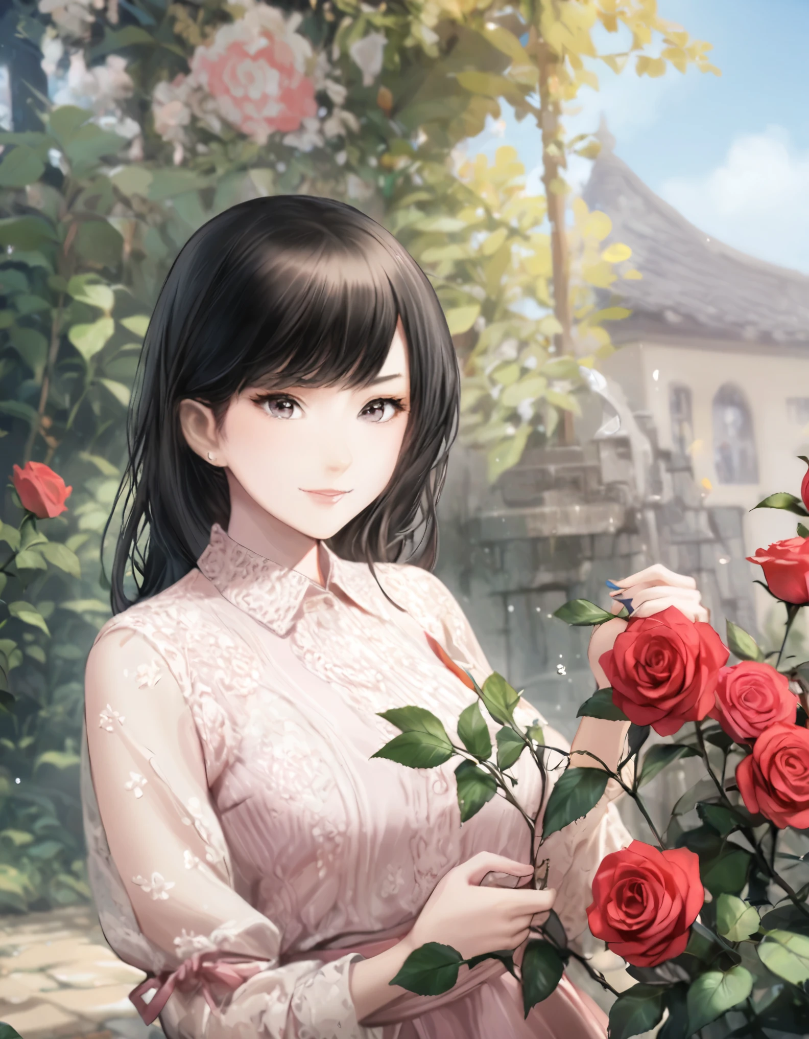 (best quality:1.2), 1girl, break, Rose Garden