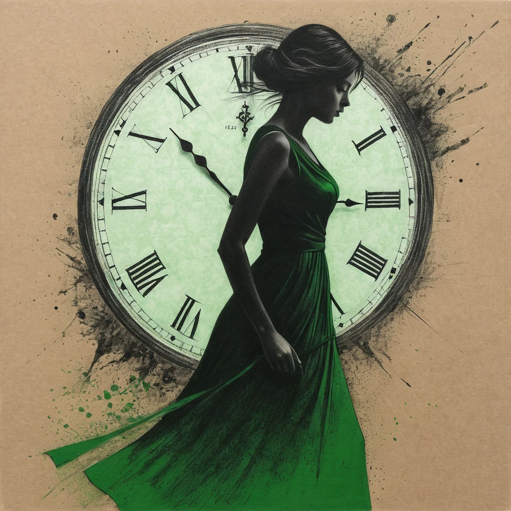 рисунок углем, black Карандашный рисунок, Карандашный рисунок, рисование линий, черно-белый рисунок, графитовый рисунок, тонированная бумага,
Ярко-зеленое монохромное изображение женского силуэта., решительно идя против течения времени, представлены часами, которые, кажется, распадаются позади нее. Ее тень длинная, растягиваясь по сцене, и она носит струящийся, элегантное платье, отражающее свет. Атмосфера одновременно загадочная и вдохновляющая., с чувством срочности в воздухе.
Искусство Антонио Мора, Андре Кон, Артур Бордало, Боб Рингвуд, Бенедикт Бан,