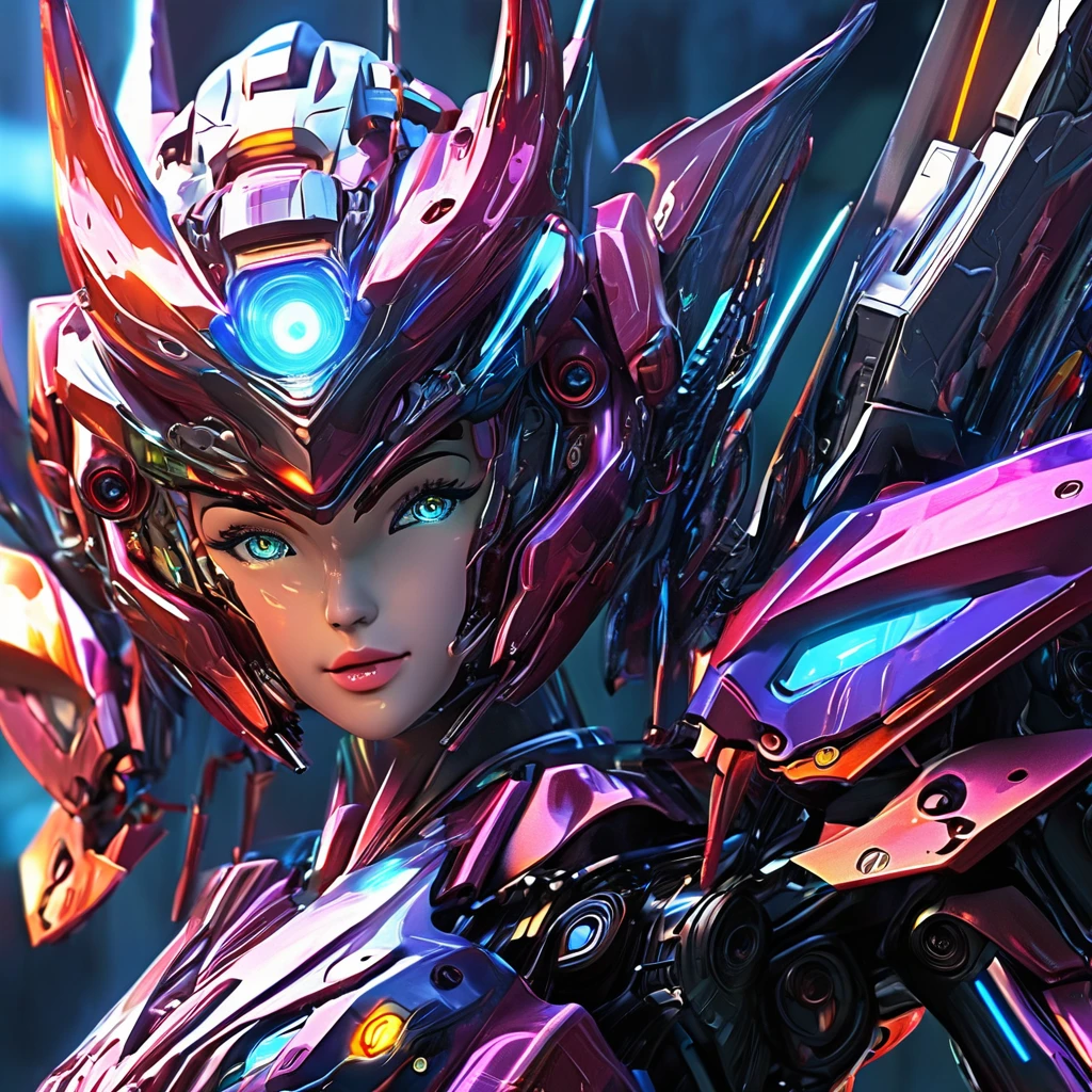 melhor qualidade,ultra-detalhado,médio:bots cybertron masculinos e femininos,tons e cores metálicas realistas,textura metálica prateada,olhos coloridos brilhantes,foco nitído,design mecânico,reflexo em sua armadura,padrões de circuitos complexos,características faciais detalhadas,superfícies metálicas brilhantes,alta resolução,sci-fi,luzes de neon,pose de ação,pairando no ar,fundo da paisagem urbana,cores vivas,sombras e destaques,profissional,bokeh lindo trabalho adorável detalhado Cybertron bolt apresenta detalhes recursos HD 4k visual Alta resolução alto brilho em Cybertron incluindo amor e romance