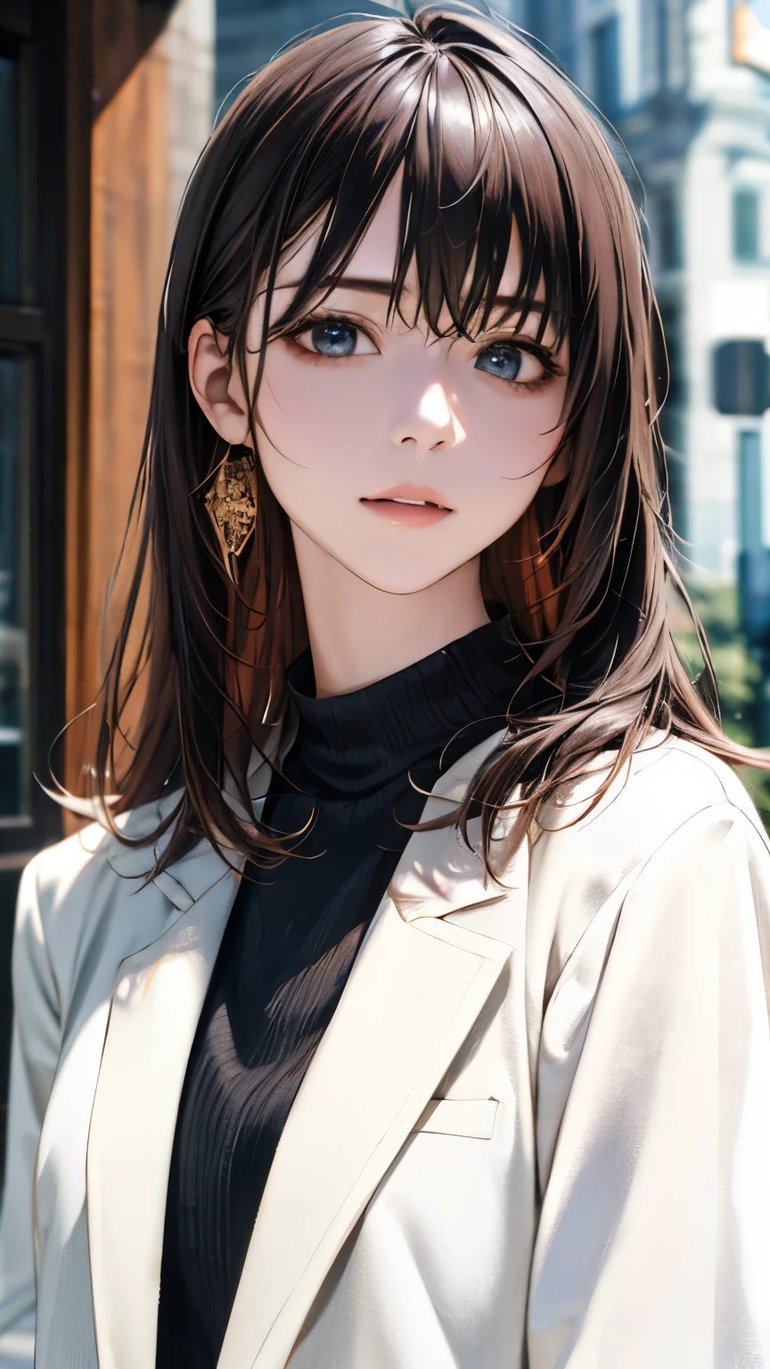 (hig彼st quality、8k、32k、masterpiece)、(Realistic)、(Realistic:1.2)、(High resolution)、Very detailed、Very beautiful face and eyes、1 girl、Delicate body、(hig彼st quality、Attention to detail、Rich skin detail)、(hig彼st quality、8k、Oil paint:1.2)、Very detailed、(Realistic、Realistic:1.37)、Bright colors、Full Body Shot, (Casual Fashion)