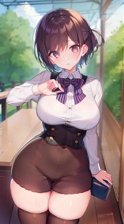 charming、 short size、big big breasts、anime girl、big 、little 、short hair、please wear uniform.、 short size、whip, whip.、thighs thig...