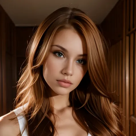 Chica pelirroja, modelo francesa, 23-year-old blonde model, modelo rubia mirando a la camara, mujer de rostro hermoso, mujer de ...