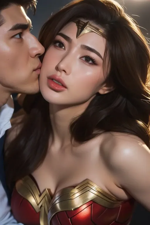 私はWonder Womanです、完璧なWonder Womanの衣装，On all fours,A man straddles me、Hug from the front,お姫様I was hugged,I was hugged,be strangled...