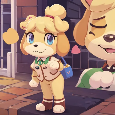 score_9, score_8_up, score_7_up, high-res,  2d, Animal Crossing (style), Isabelle (animal crossing), cute, adorable