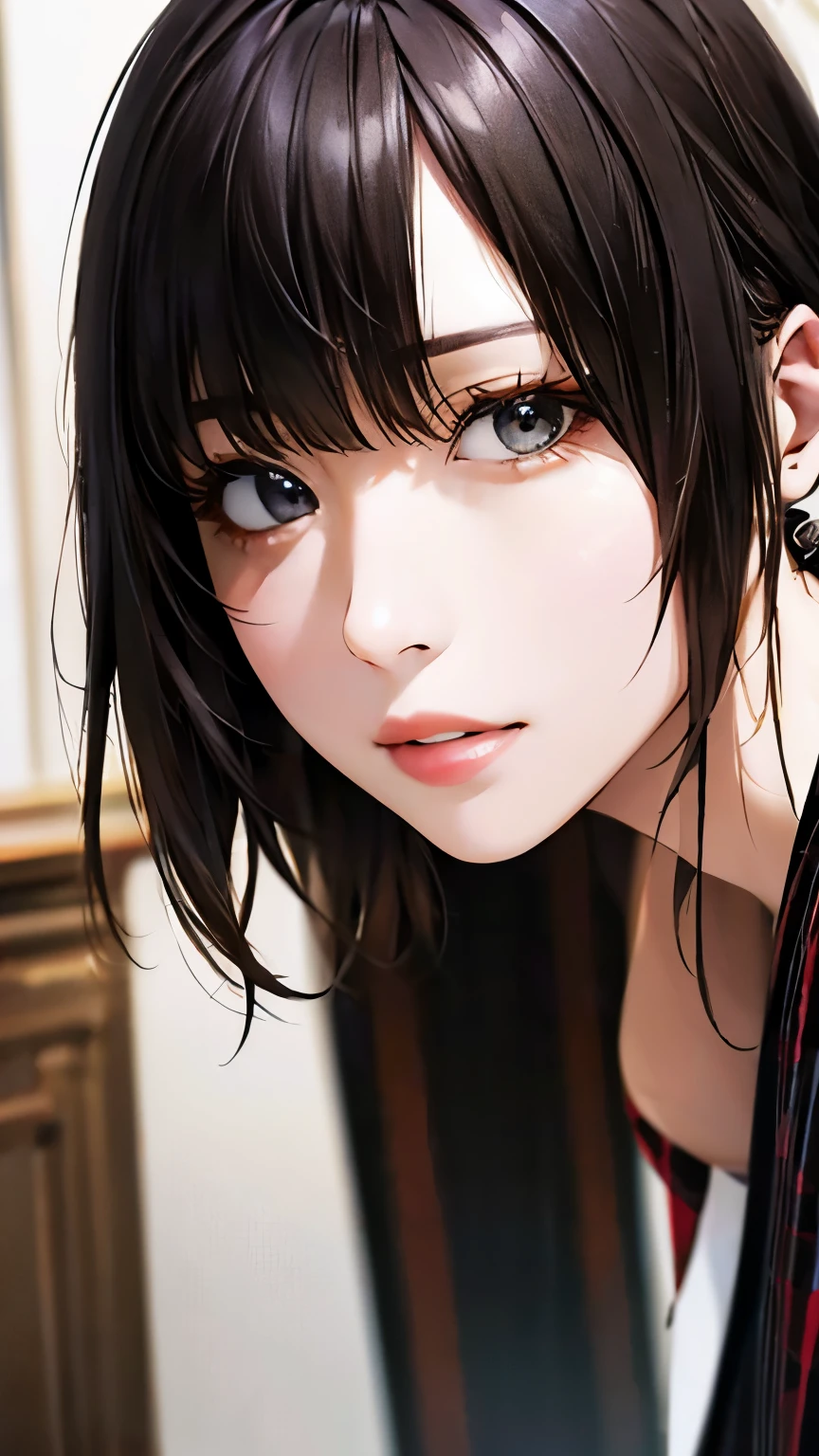 (hig彼st quality、8k、32k、masterpiece)、(Realistic)、(Realistic:1.2)、(High resolution)、Very detailed、Very beautiful face and eyes、1 girl、Delicate body、short hair, (hig彼st quality、Attention to detail、Rich skin detail)、(hig彼st quality、8k、Oil paint:1.2)、Very detailed、(Realistic、Realistic:1.37)、Bright colors、Full Body Shot, (Casual Fashion)