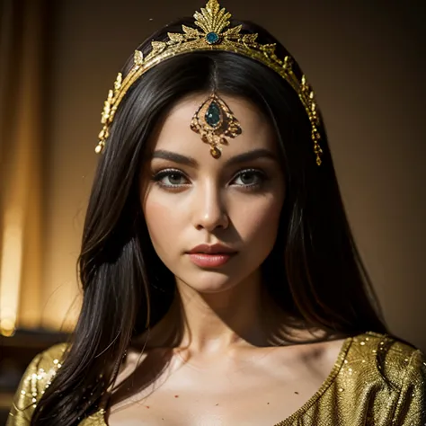 Cleopatra、A beautiful woman、Beautifully detailed eyes、Beautifully detailed lips、Long eyelashes、Gorgeous Woman、Graceful pose、Subl...