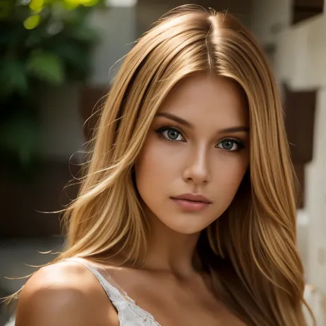 Chica hermosa, Brazilian model, 23-year-old blonde model, modelo rubia mirando a la camara, mujer de rostro hermoso, mujer de ca...