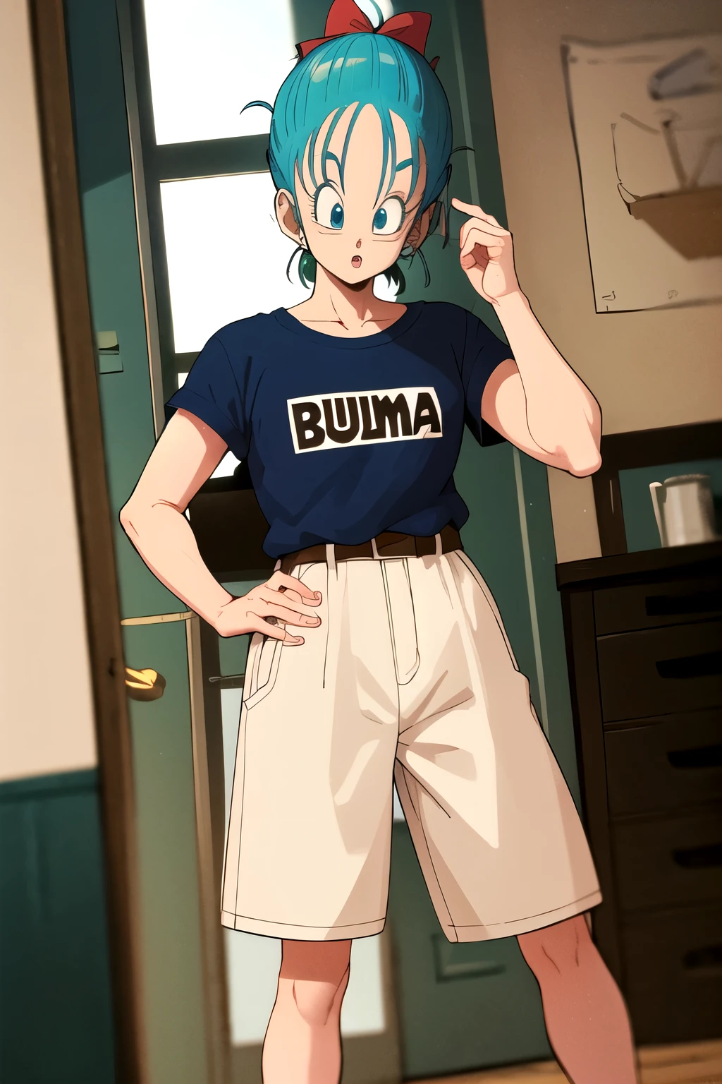 Bulma with the clothes of Goku