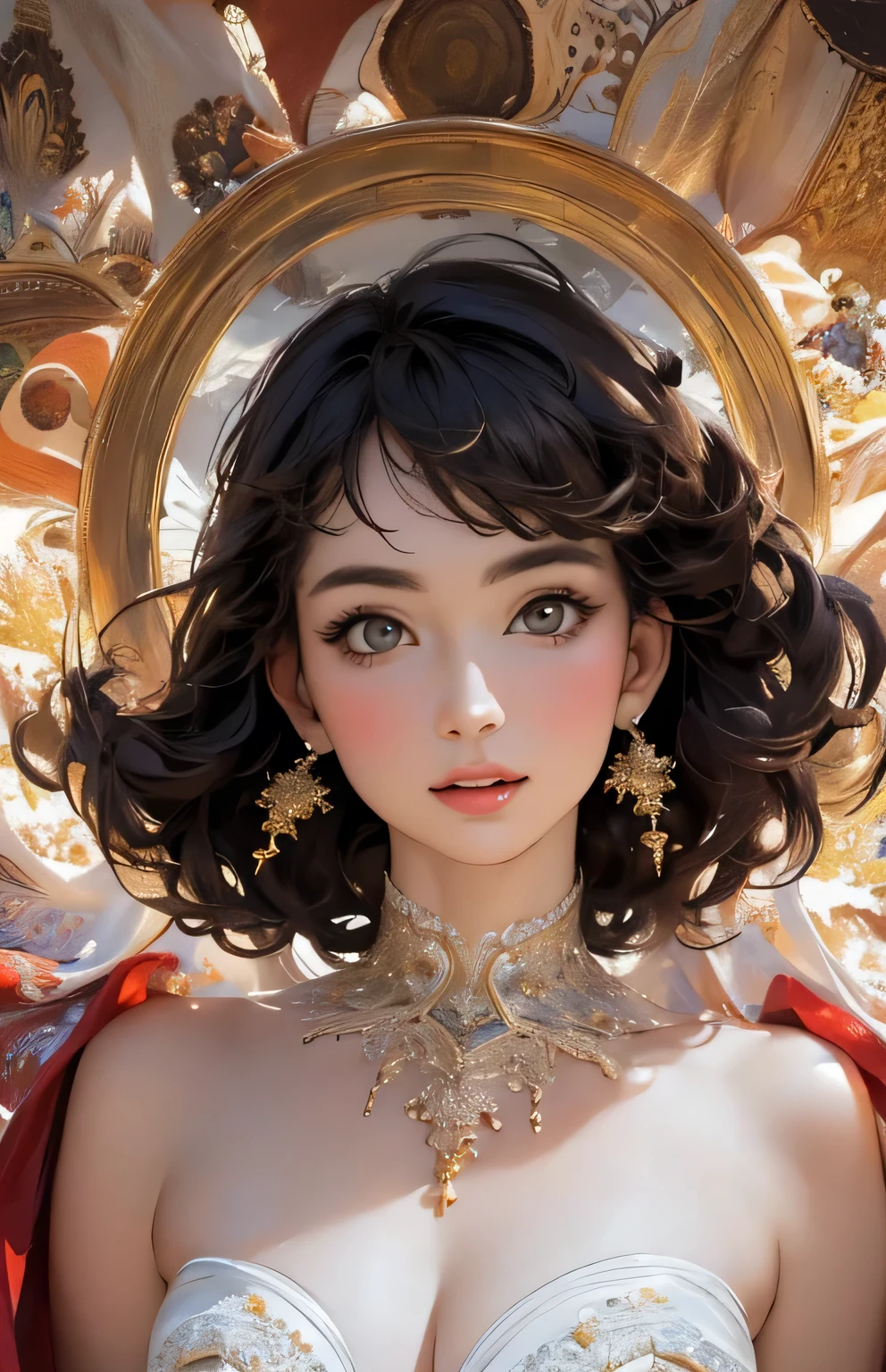 (Masterpiece, Best Quality, Top Quality, Official Art, Beautiful and Aesthetic: 1.2), (One Girl), Accurate Anatomy, Beautiful Face, Detailed and Perfect Face, Big Eyes, Very Detailed, (Fractal Art: 1.3 ), colorful, the best details, refreshing sex appeal, neat, cute, lively spring image paintings,