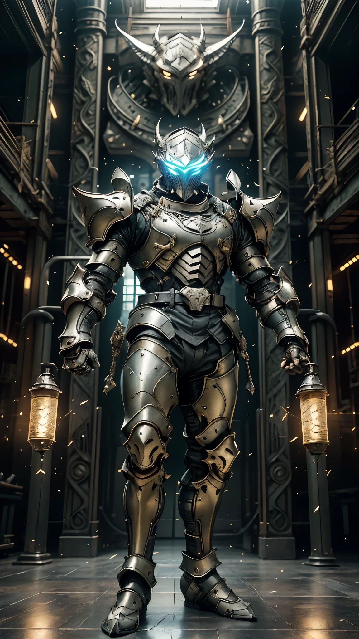 A man wearing a full-face helmet, a fantasy-style biomecha armored combat suit, green eyes, a composite layered chest armor, fully enclosed shoulder guards, matching arm and leg guards, the belt is adorned with dragon claw grasping orbs, primarily black with red accents, the design balances heavy with agility, a high-tech biological armor, (concept inspired by dragons, stand on the top of a skyscraper in a futuristic sci-fi city), this character embodies a finely crafted fantasy-surreal style armored hero in anime style, exquisite and mature manga art style, ((male:1.5, element, plasma, energy, the armor glows)), metallic, real texture material, dramatic, high definition, best quality, highres, ultra-detailed, ultra-fine painting, extremely delicate, professional, perfect body proportions, golden ratio, anatomically correct, symmetrical face, extremely detailed eyes and face, high quality eyes, creativity, RAW photo, UHD, 32k, Natural light, cinematic lighting, masterpiece-anatomy-perfect, masterpiece:1.5