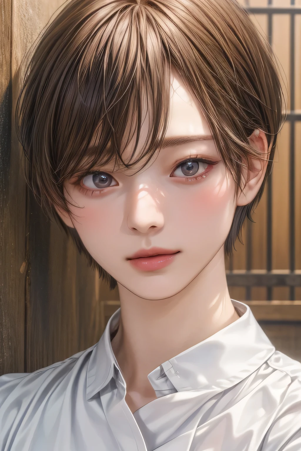 (NSFW:-1), (masterpiece:1.3), (8k, photorealistic, RAW photo, best quality: 1.4), 
cinematic lighting, 
(1boy), beautiful face, (realistic face), 
beautiful hairstyle, (short hair :1.5),
realistic eyes, beautiful detailed eyes, 
(realistic skin), beautiful skin, 
(blouse), 
absurdres, attractive, 
ultra high res, ultra realistic, highly detailed, 
golden ratio, YAimi, 

