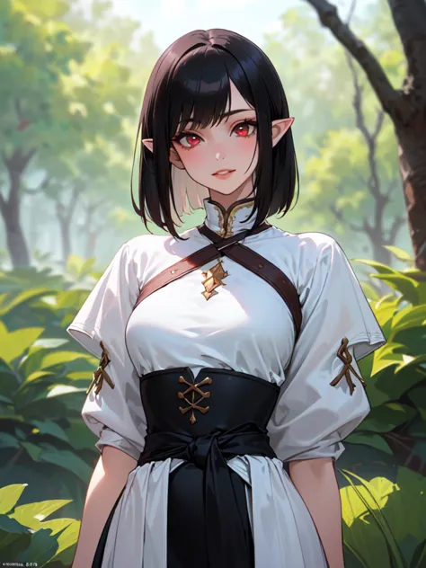 sfw (masterpiece, best quality, 32k) a teenage girl with medium black hair ((stark black hair, dark black hair, bangs, straight ...