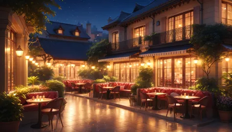 night.night.night view.A comfortable and relaxing resort...A luxurious and noble mansion.High resolution terrace cafe table and ...